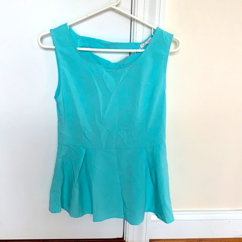 NWT blue peplum top